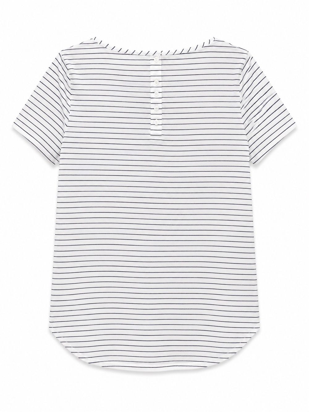 Banana Republic Women’s White Navy Striped Short Sleeve Top Size Large - Picture 2 of 3